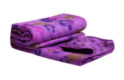 Dark Purple Clovers Style Printing Absorbent Yoga Non-slip Sweat Yoga Shop Towel